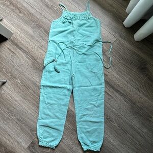 Zara Girls Jumpsuit in Pistachio Green with Belt Size 6/7